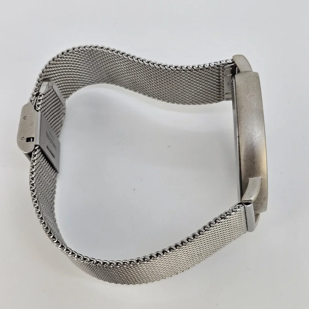 Men's Analog‎ Watch 40MM Gray Dial Gray Mesh Bands New Battery